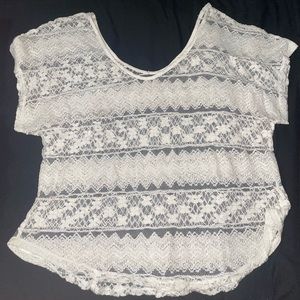 White Torrid Lace Shirt 1X